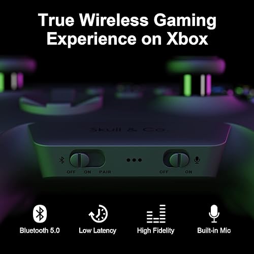Miniatura 2 de Skull & Co. AudioBox Adaptador de transmisor de audio inalámbrico Bluetooth 5.0 de baja latencia para mandos Xbox (XB1XSXXSSElite2), color negro