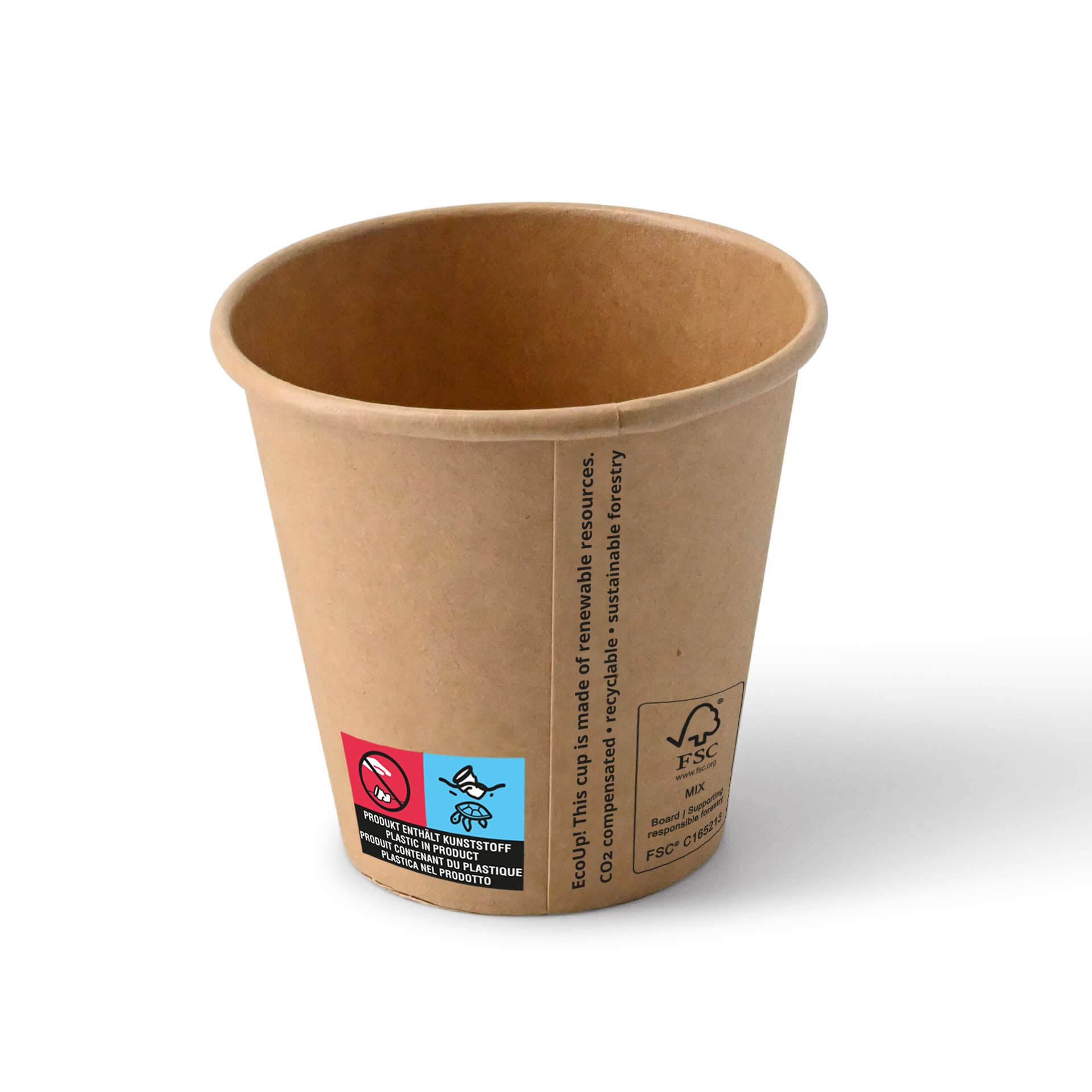 BIOZOYG Bicchieri di cartone 1000 pezzi 150 ml / 6 oz, 80 mm - Bicchieri usa e getta per caffè - Bicchieri di cartone per bevande calde - Alternativa ai bicchieri di polistirolo, bicchieri di carta