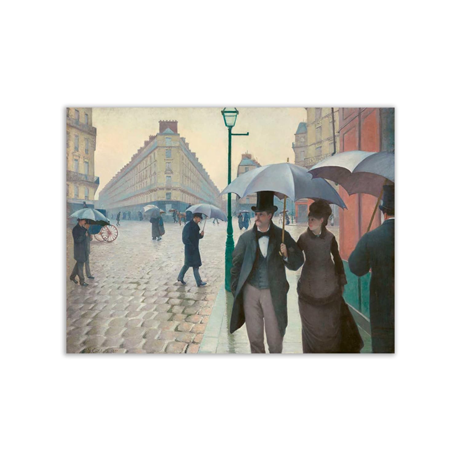 Impression Papier Poster Gustave Caillebotte Paris Street 100x75 CM