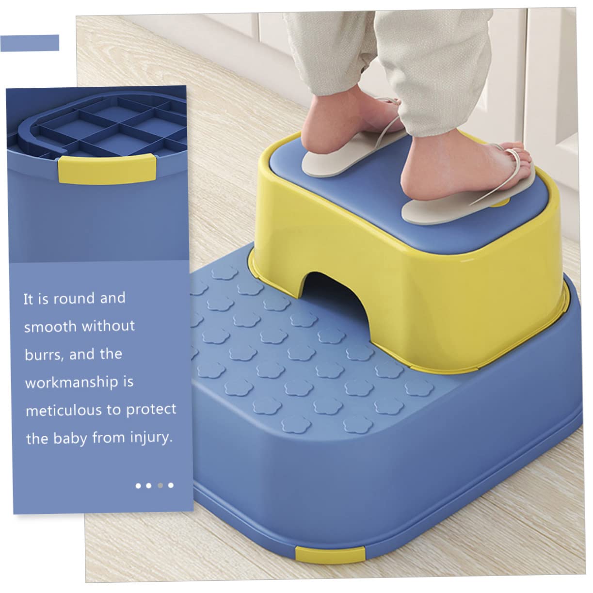 Taburete Redondo para Niños de Material PP, Estable Rebabas, Tamaño Pequeño y Ligero para Uso Diario como Reposapiés Cambiar Zapatos