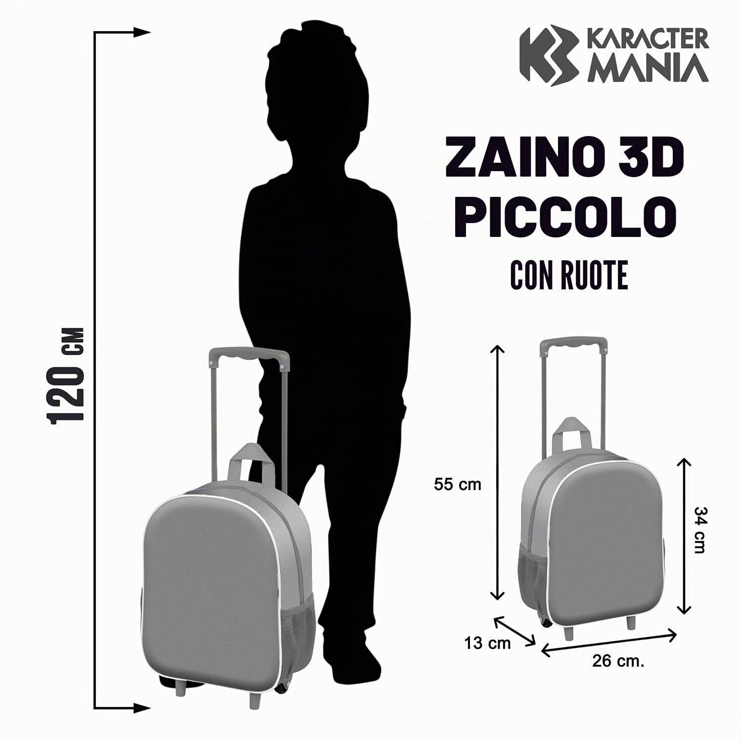 Disney Zaino 3d Con Ruote Piccolo Zaino 3D con Ruote Piccolo Unisex - Bambini e ragazzi (Pacco da 1)