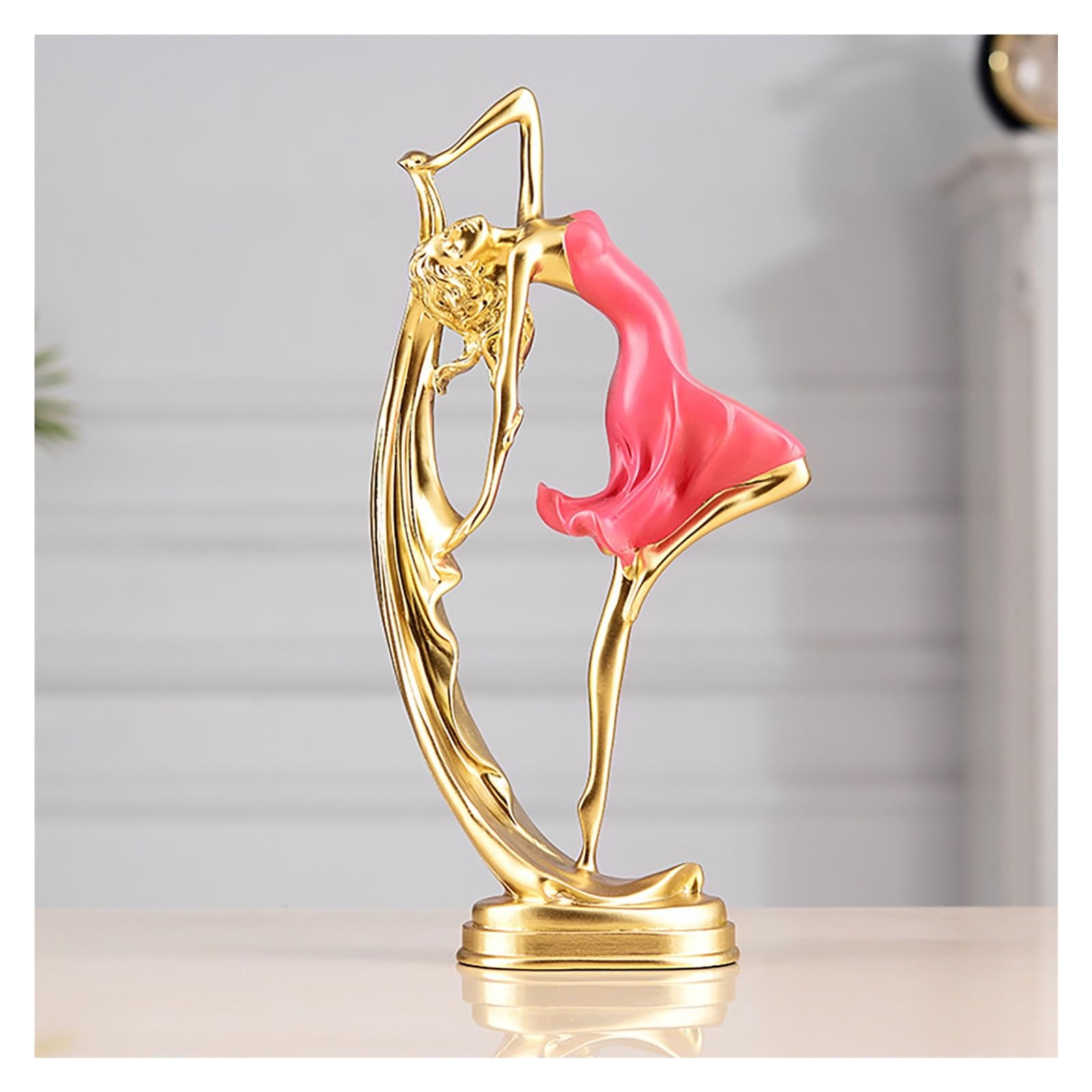 Dytartzx Creative Modern Dancing Girl Statue Decor, Resin Figurine Sculpture For Home And Office Arrangement, Desktop Ornament For Bookshelf And Tabletop Decoration, Ele