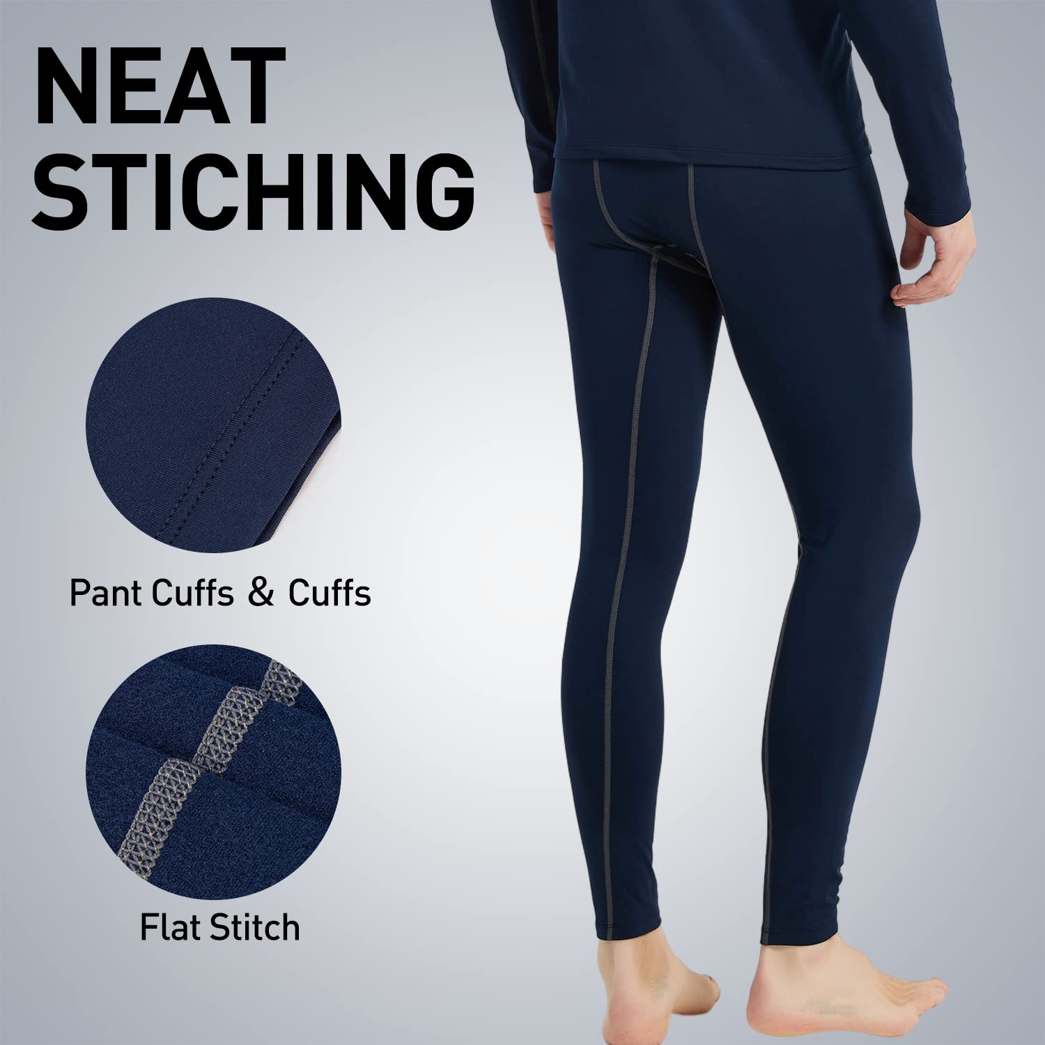 Arcweg Set Intima Termica Uomo Fodera in Pile Traspirante Calzamaglia Abigliamento Biancheria Intima Termica Elastica Maglia Calda Manica Lunga Tuta Inverno Pantalone Calcio Sci Running