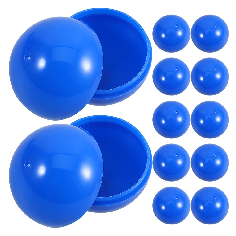 LOGOFUN 25pcs Raffle Balls Plastic Hollow Bingo Balls Round Vending Machine Capsules Game Props for Festival Party Favors - Blue, 3CM