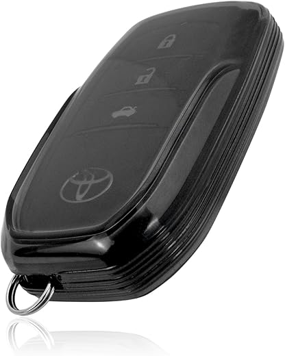 JVCV® Soft TPU Transparent Cover Compatible with Toyota Fortuner, Hilux, Innova Crysta, Fortuner Legender, Innova HyCross, Land Cruiser 2B/3B Smart Key (Transparent Black).