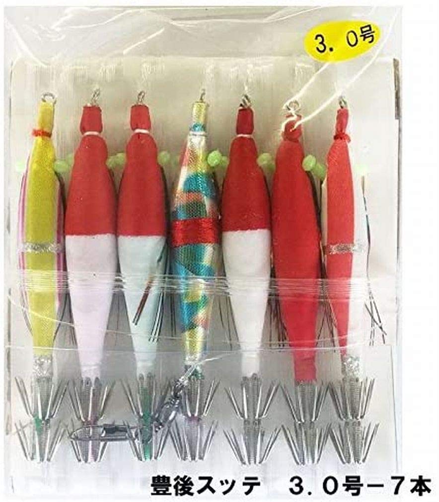豊後スッテ　7本付き 3号 　2個セット（2袋） イカ釣り　　新品未使 豊後スッテ 7本付き 3号 2個セット（2袋） イカ釣り 新品未