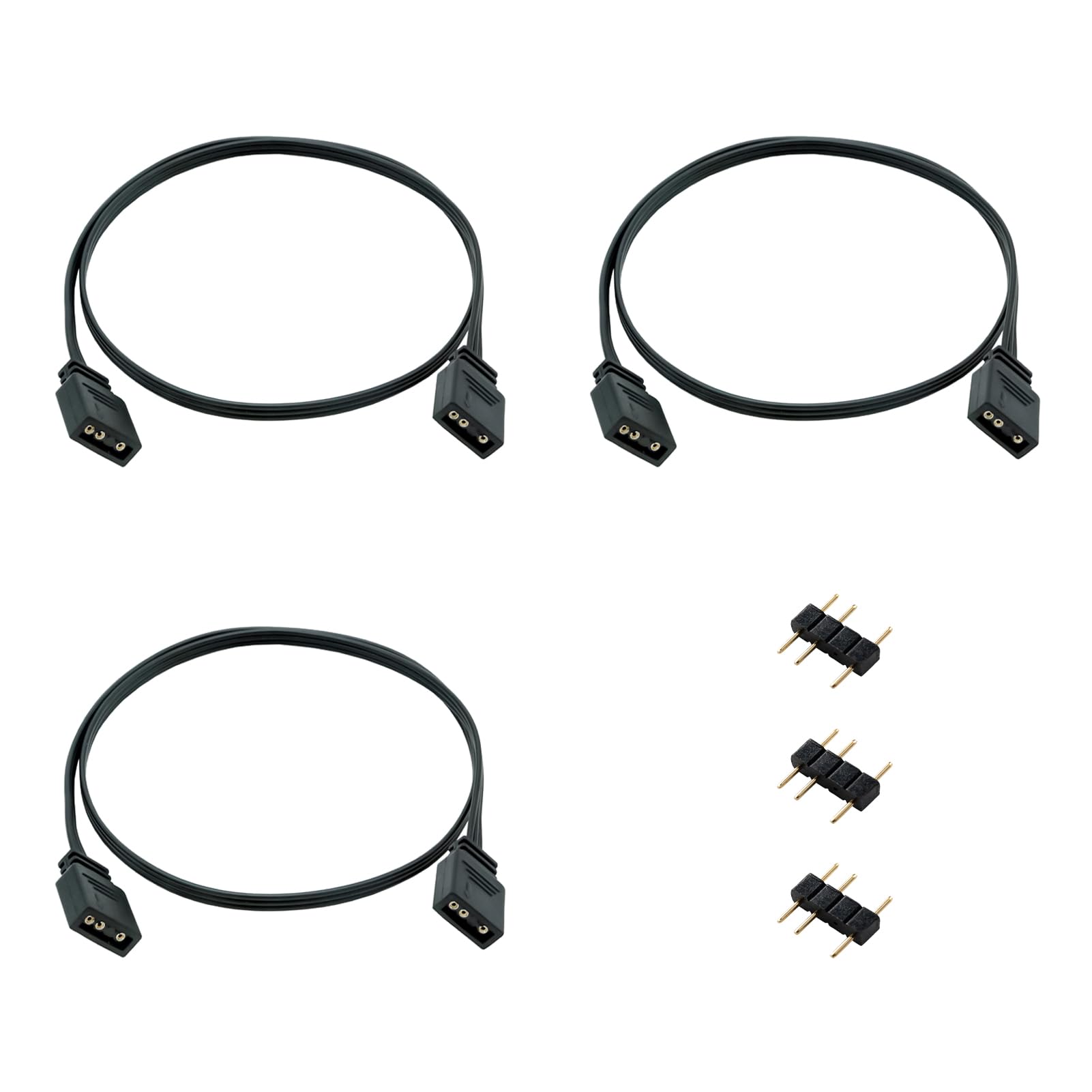 Câble d'extension ARGB 3 broches 5V femelle-femelle 0.5m pour ventilateur et bande LED RGB PC