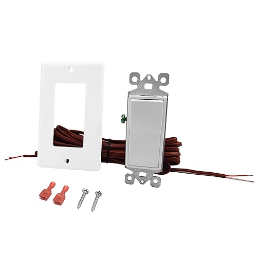 Durablow WS1001-W Wired Wall Mounted On/Off Fireplace Control Switch Kit
