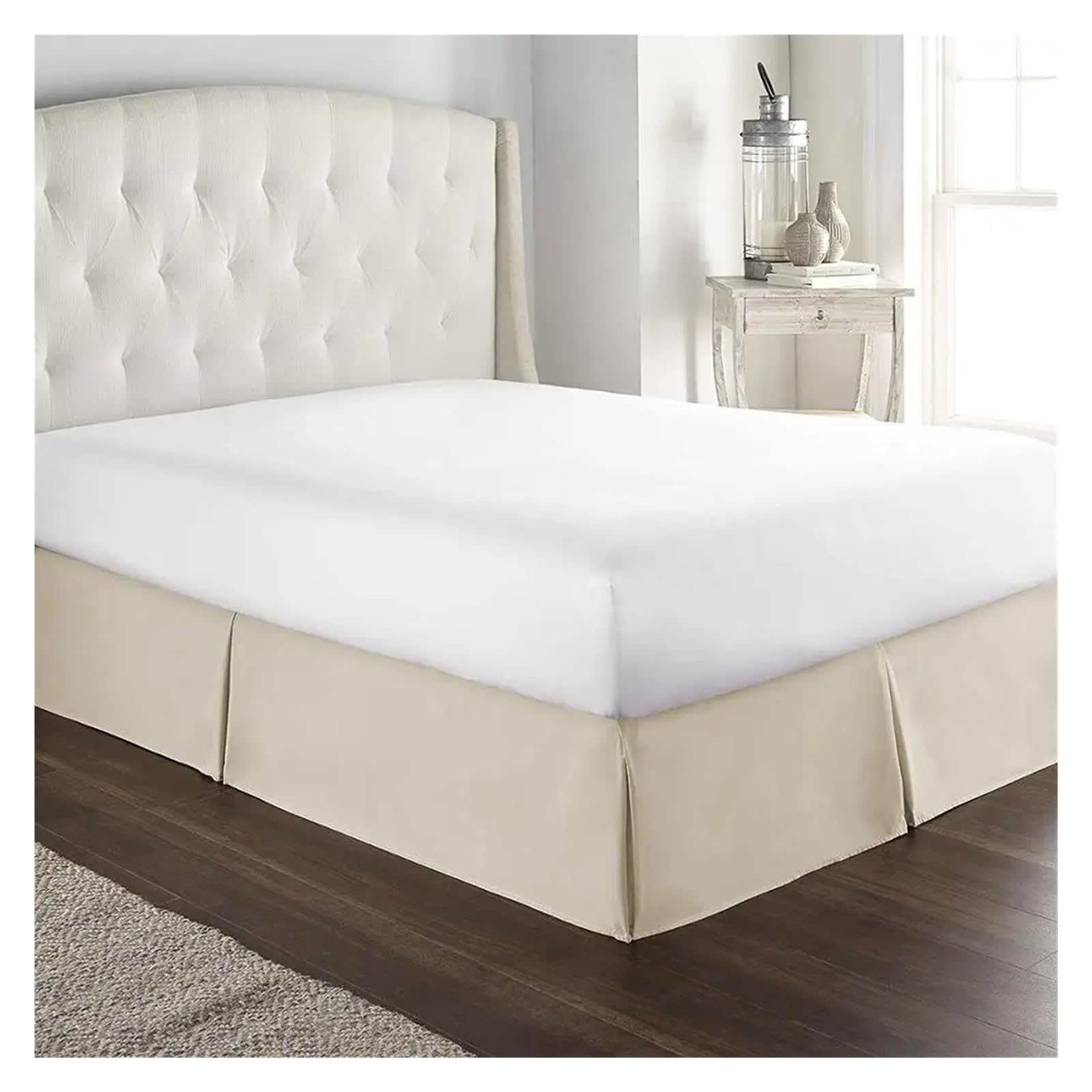 Mantovana giroletto Plissé Morbido e Confortevole Tessuto Antipiega, Altezza 38,1 cm, Elegante Marrone, Per Letti 140x200x35 cm, Perfetto per Arredamento Casa