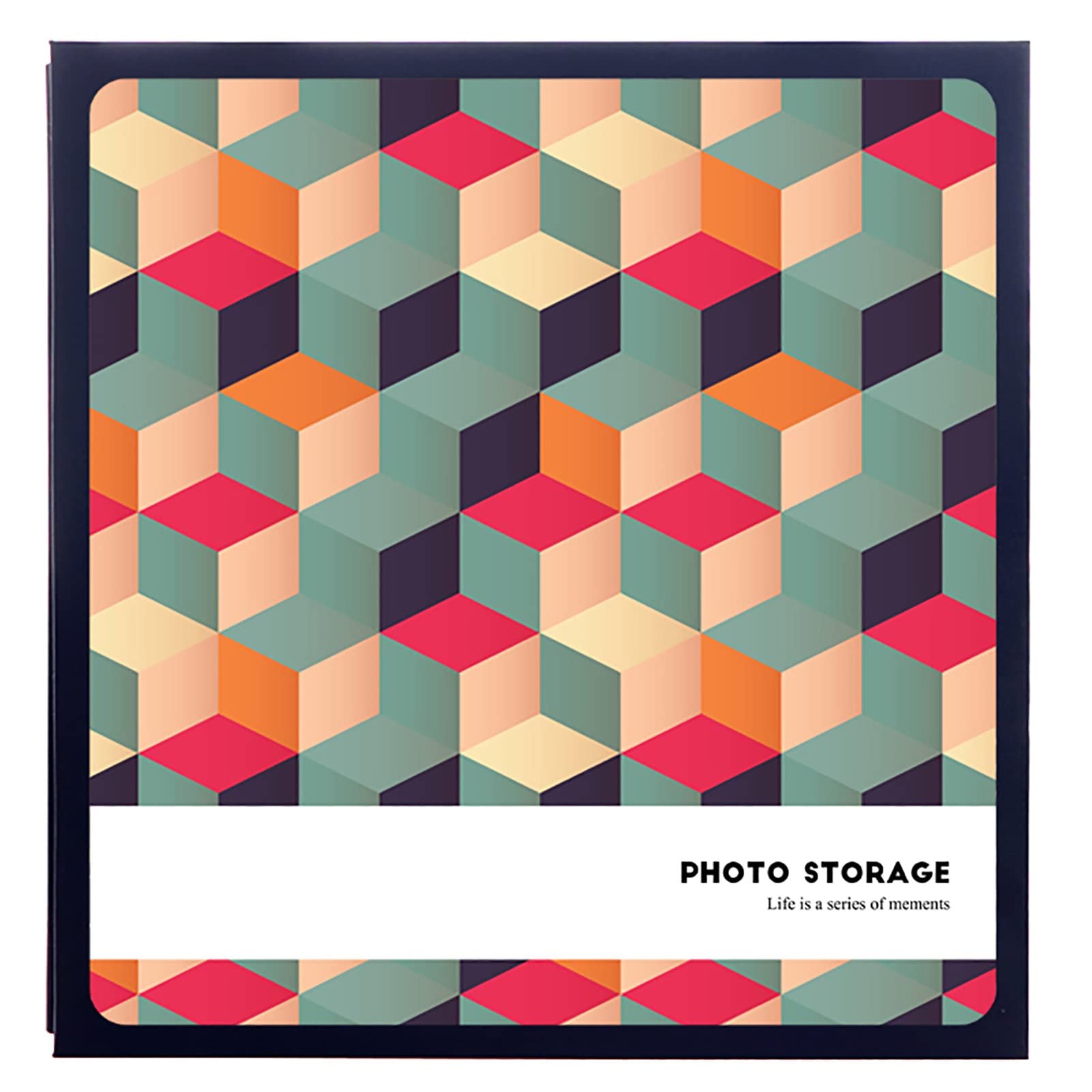 Album fotograficzny z samoprzylepnymi bielami - Trzymaj się do 10x12 zdjęć, drukowana pokrywa tkaniny geometrycznej (Color : Multi-colored, Size : 13.2" x 12.8")