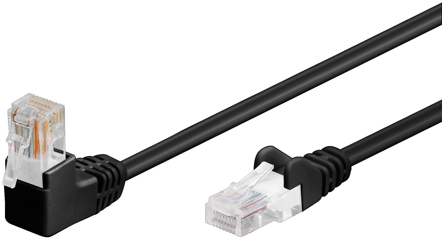 Wentronic 94171 1 m Black Network Cable – CAT5e U/UTP Patch Cable (UTP) Network Cable (1 m, RJ-45 RJ45, Cat 5e, U/UTP Patch Cable (UTP), Black)