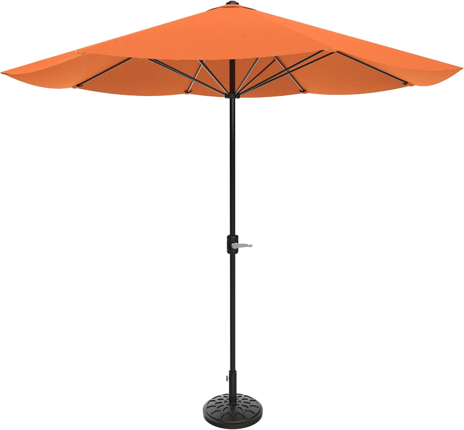 9-Foot Patio Umbrella - Outdoor Shade with Easy Crank – Table Umbrella for Deck, Balcony, Porch, Backyard, or Poolside by Pure Garden (Terracotta)