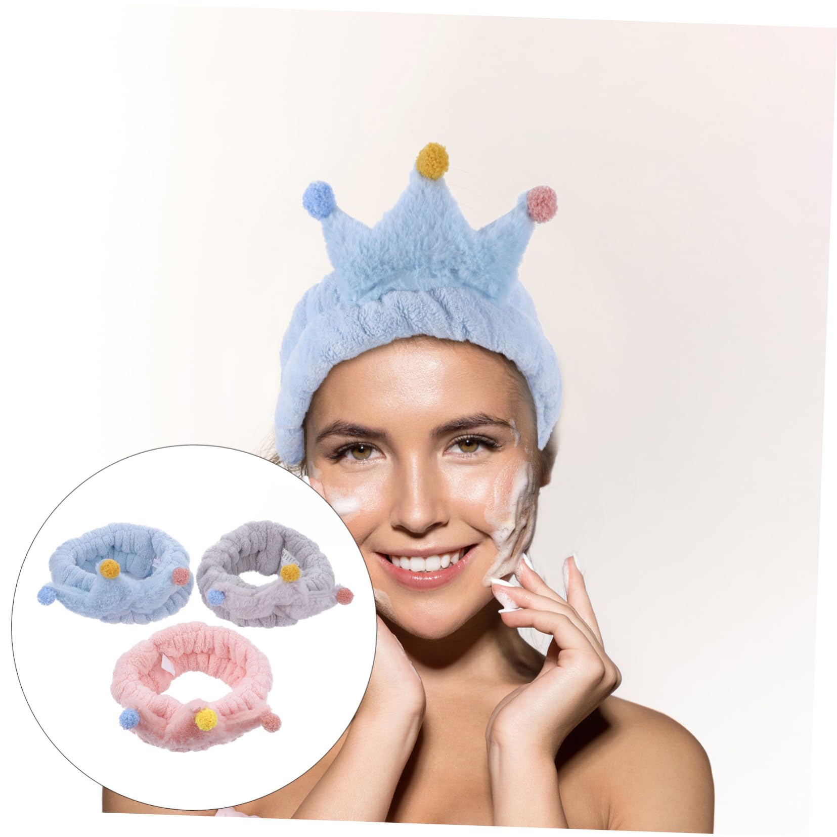 DOITOOL 9 Pz per cosmetica per il lavaggio del viso tiara fasce per in vello di corallo fasce elastiche per Terme trucco Rossore