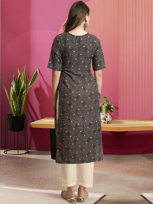 Pinkmint Women's Crepe Kurta Pant Set Kurta Set Regular Wear Kurta Pant(Pack Of 2)
