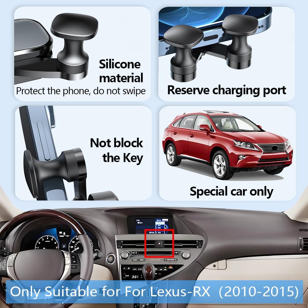 Car Phone Holder Mount for Lexus RX 350 450h 2010 2011 2012 2013 2014 2015 Auto Accessories Navigation Bracket Interior Decoration Dash Board Mobile Cell Phone Mount image 5
