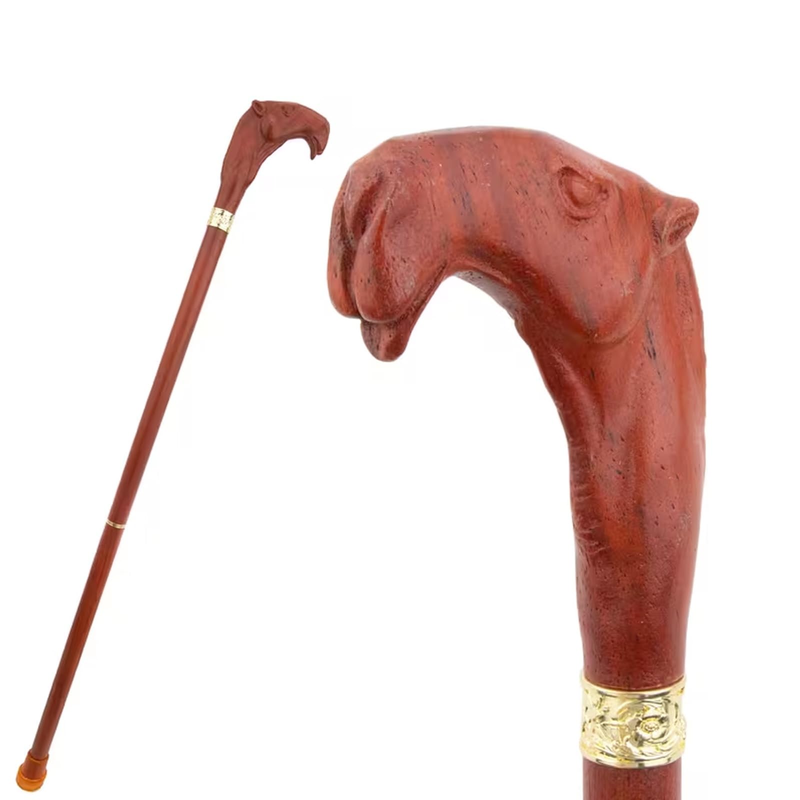 Bastones de Madera con Forma de Camello, con Mango ergonómico y Punta de Goma Antideslizante. Bastón Decorativo de Lujo para Cosplay, 94 cm.