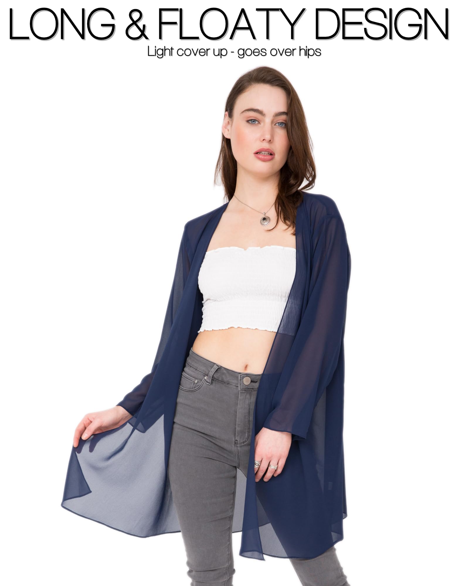 likemary Kimona dla kobiet - kardigany kimono dla kobiet - letnie kardigany dla kobiet - szyfonowy kardigan - długi przezroczysty kardigan - kurtki kimono UK