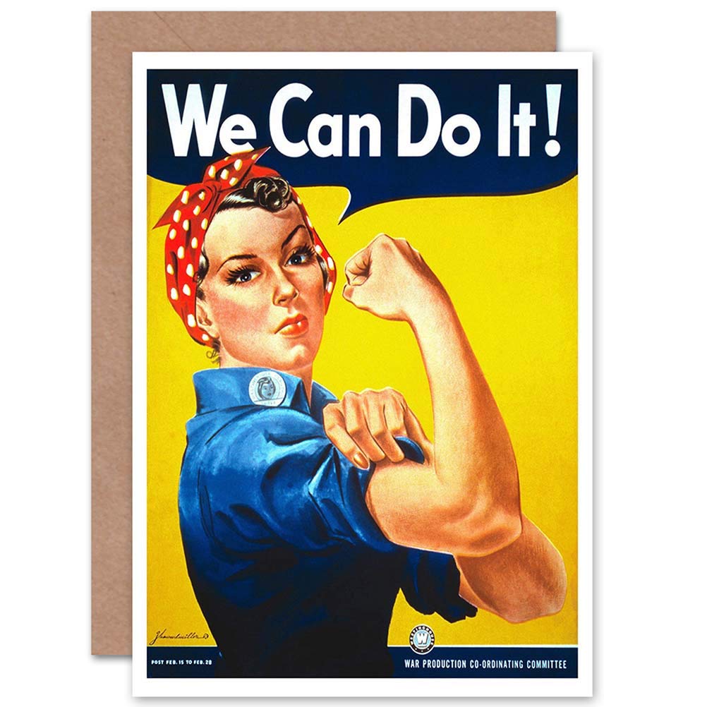 Artery8 - Greeting Card - Rosie the Riveter - Yellow