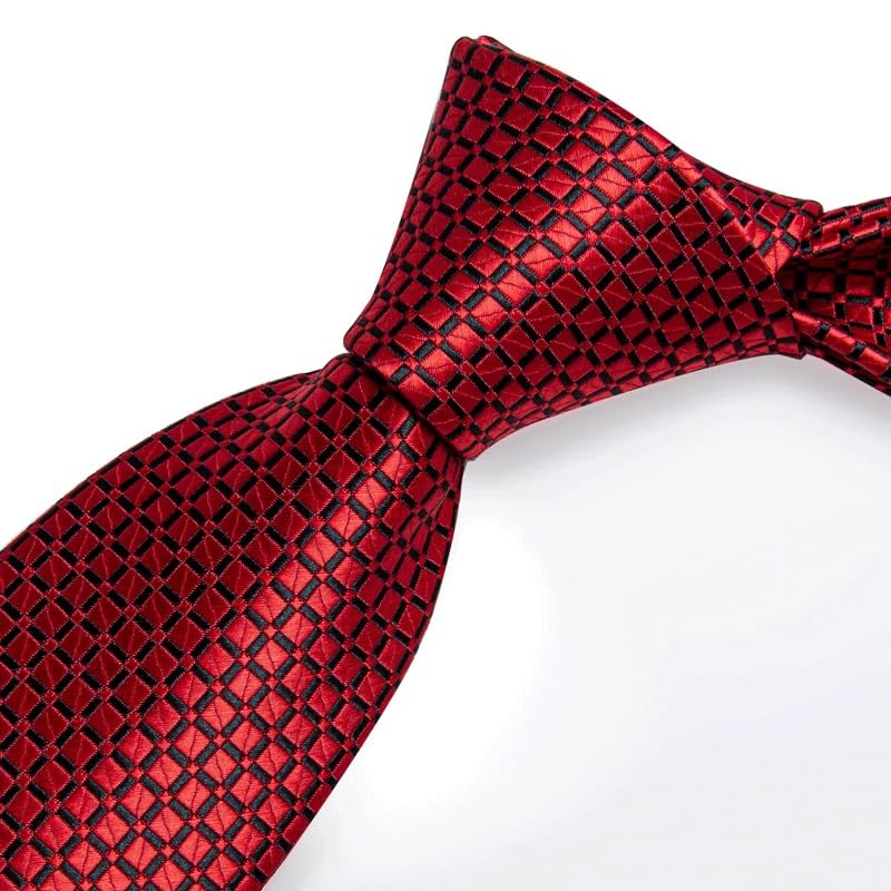 Set Corbata 8cm Seda Cuadro para Hombre miniatura 5