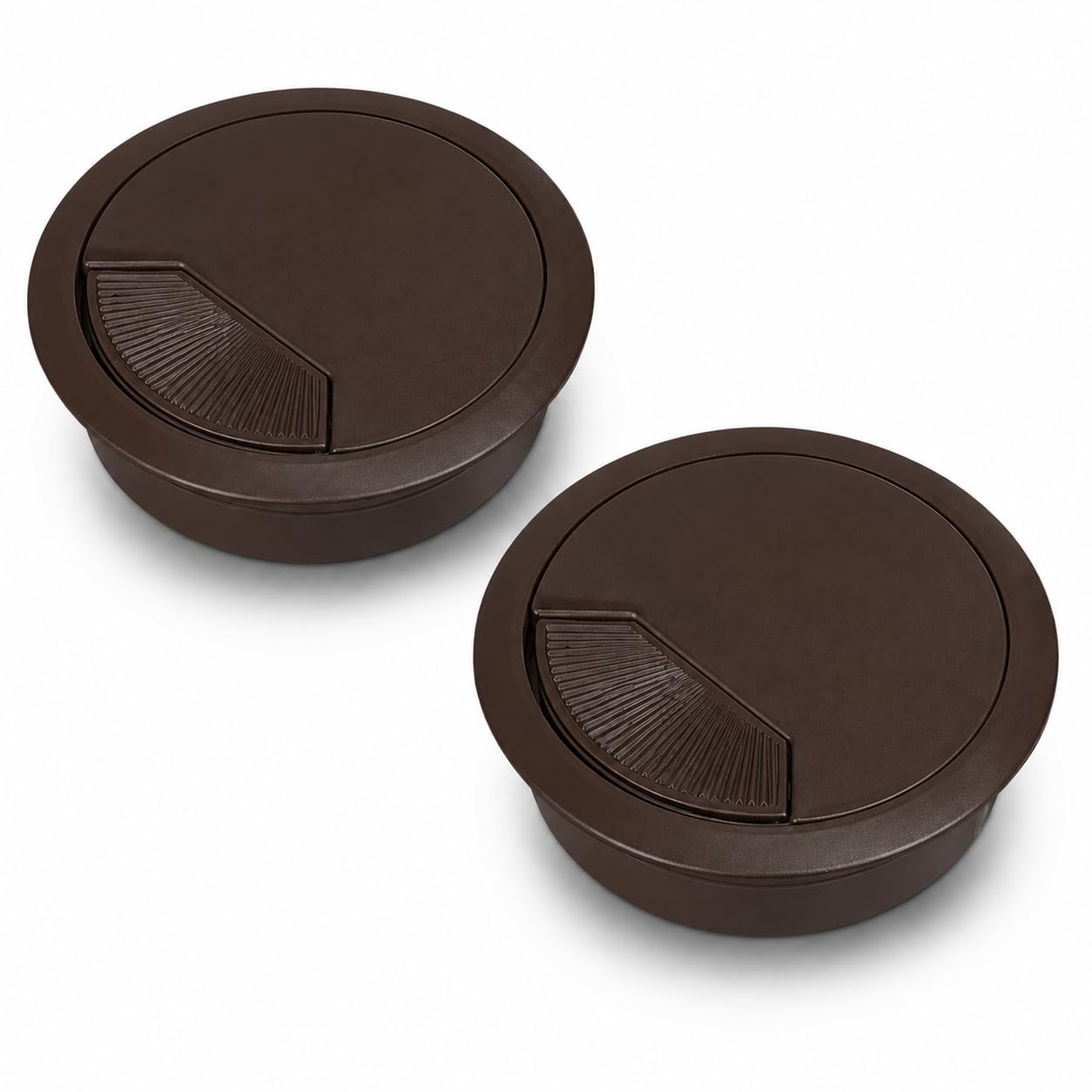 Cable Grommet Durable Plastic Wire Manager Hole Cover for Computer Tables and Desks (64 mm/2.5-inch Diameter) (Pack of 2) (Brown)-image-21