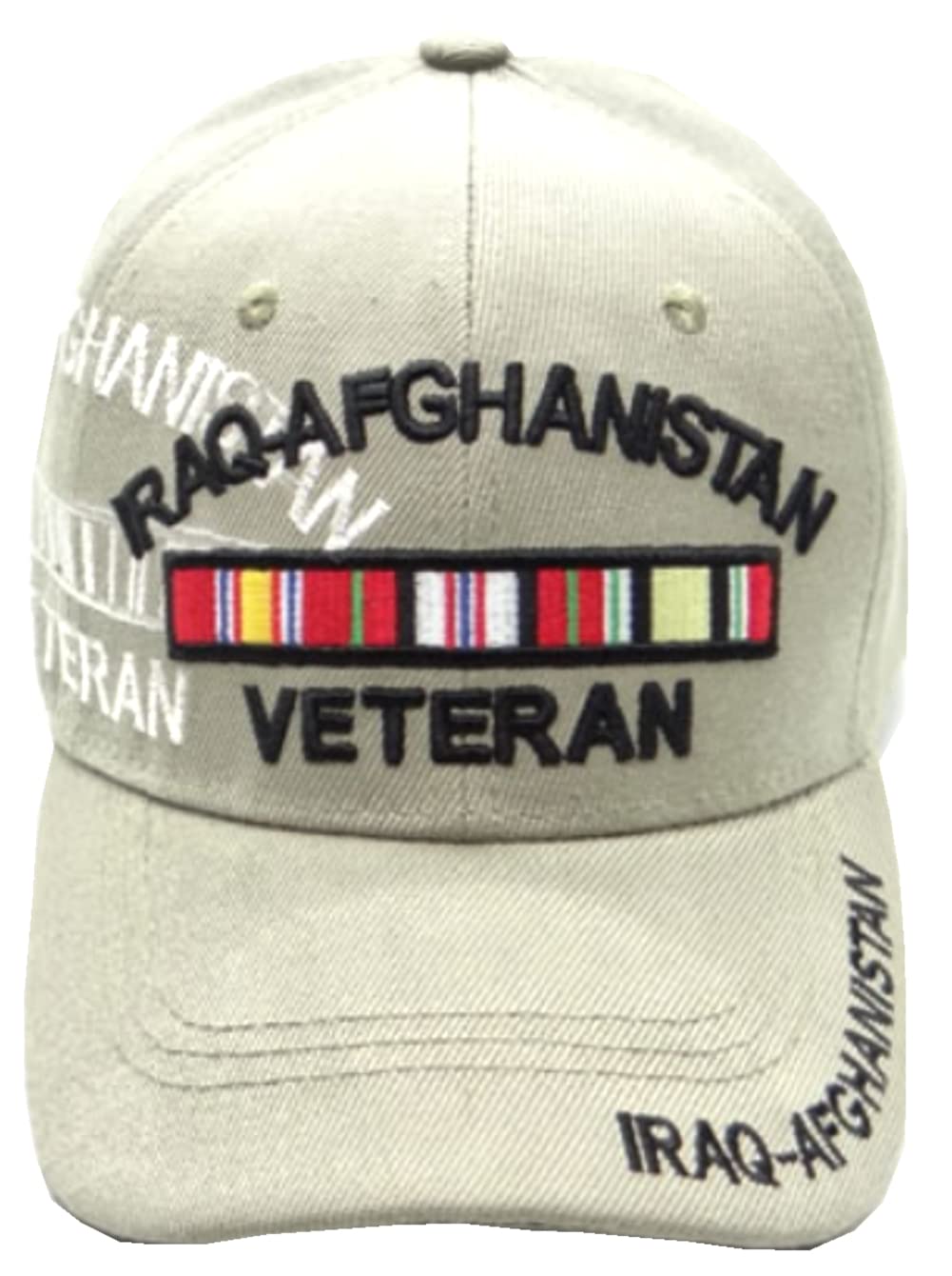 Iraq/Afghanistan Veteran (Ribbon Shadow) Baseball Cap (Biege), Beige, 0