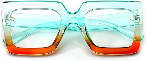 Miniatura 11 de Gafas de luz azul extragrandes para mujer, moda, gafas de computadora de lente cuadrada gruesa, sin receta, gafas negras, A1 negro