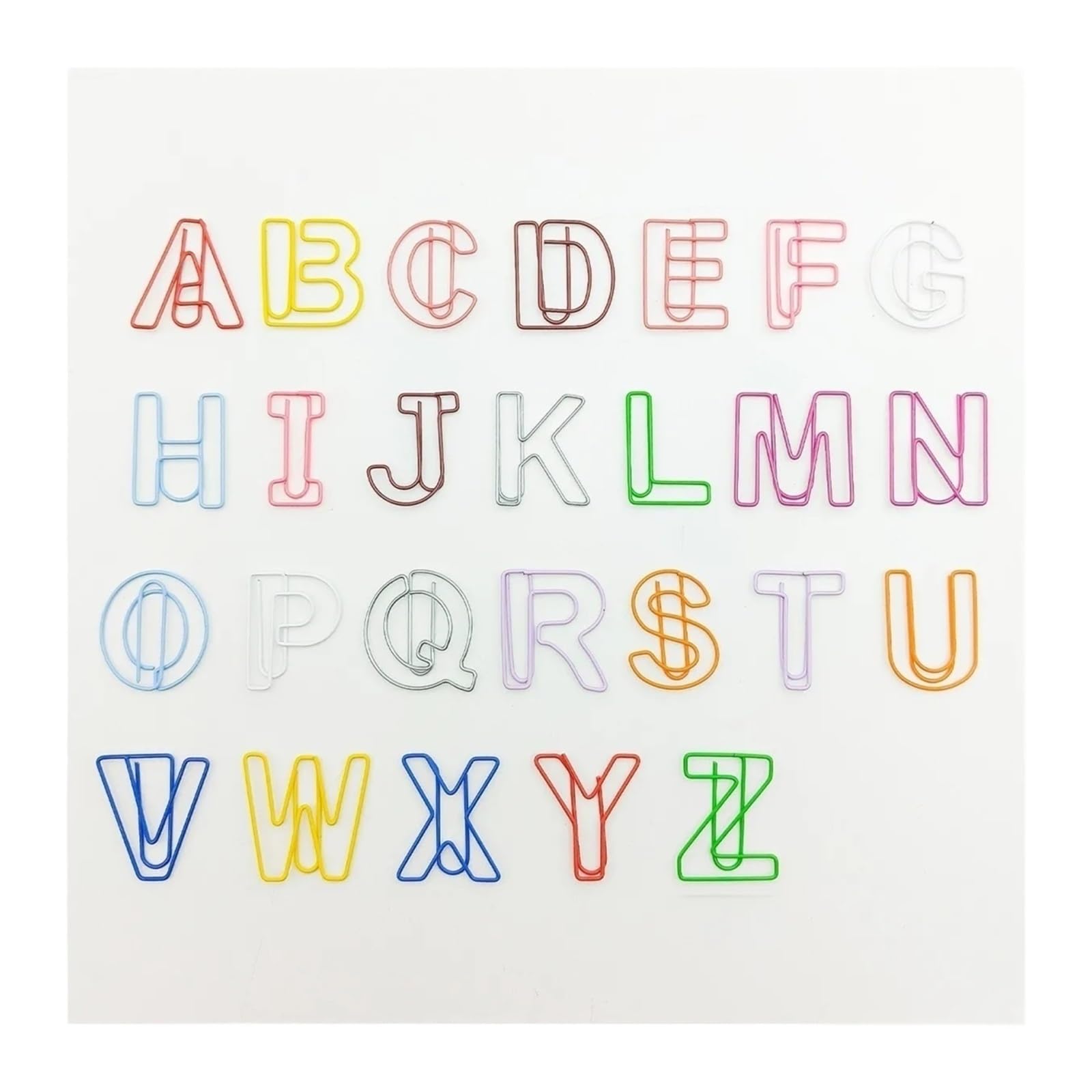 Geformte Büroklammern, 120 Sets, englische Buchstaben, for Seiten, Set, süßes Büro-Bindezubehör, DIY, Namenswörter, Metall
