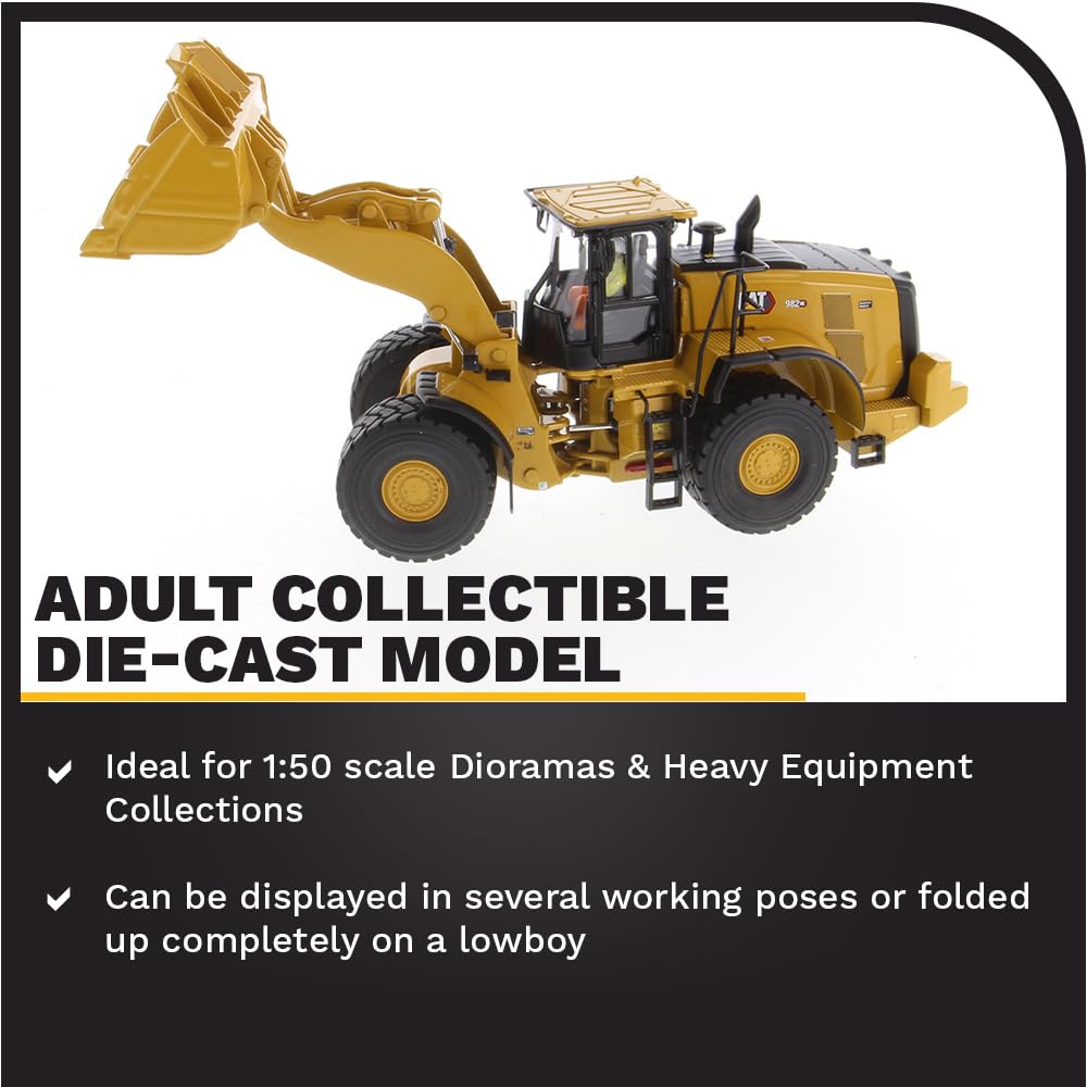 Diecast Masters 85685 - Chargeuse sur pneus Caterpillar, Next Gen Cat 982XE, échelle 1:50, env. 7,3 x 7,9 x 20,2 cm, à partir de 14 Ans