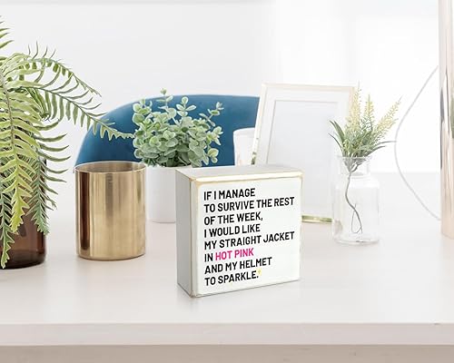 Miniatura 9 de Lin Manuel Miranda - Decoración de mesa de madera con cita de buenos días, decoración motivacional para decoración del hogar de oficina positiva -