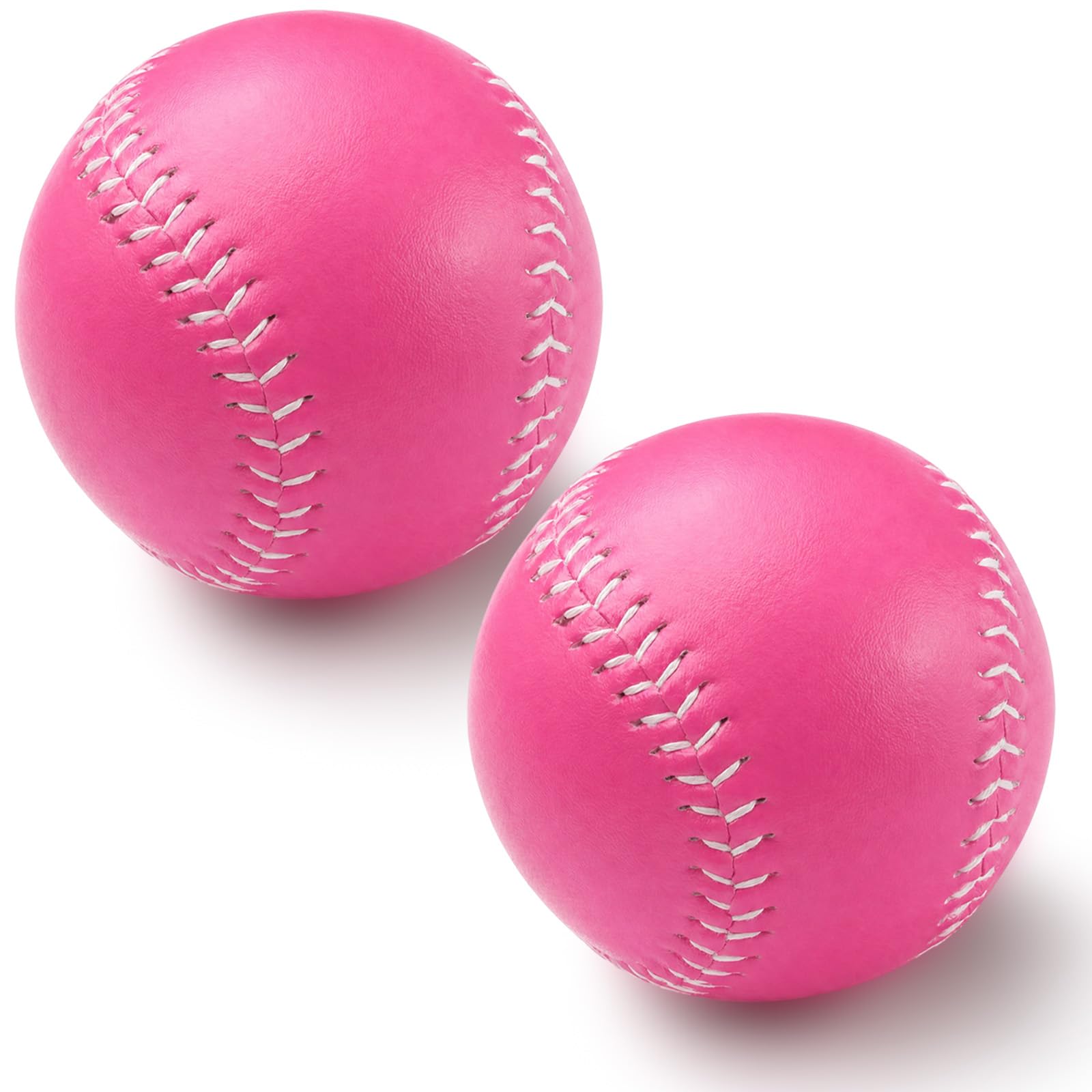 Thenshop Softball-Übungsball aus Leder, 27,9 cm, Schulteam für Hinterhof, Wurftraining, Jugendgeschenk, Spieler, Trainer, 2 Stück
