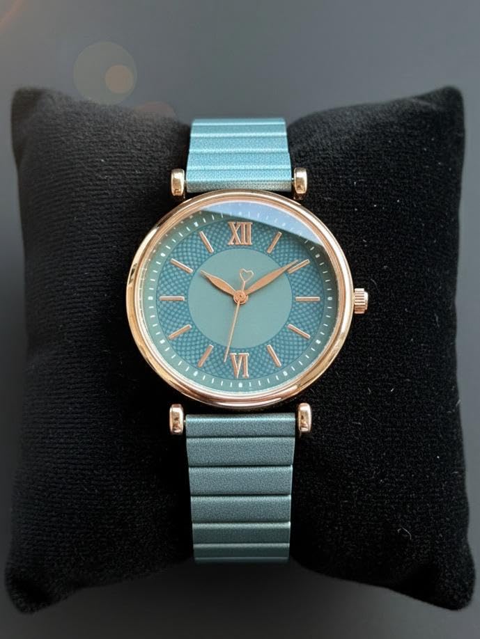 Image of EVRGLOW Analogue Wrist Watches for Women's Luxury Dial with Roman Marker Round Dial Stainless Steel Watch