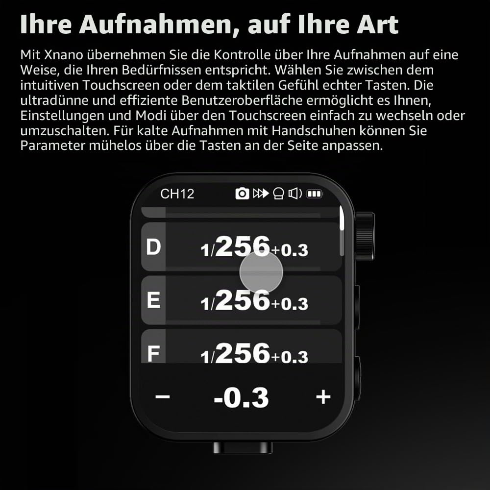 Godox X3C X3-C Auslöser, GODOX Blitzauslöser, Touchscreen, TTL, kabelloser Blitzauslöser, mit TCM-Konvertierung, eingebauter 3,7 V 850 mAh Li-Ion-Akku, ca. 7 Tage Standby für Canon-Kameras (X3C)
