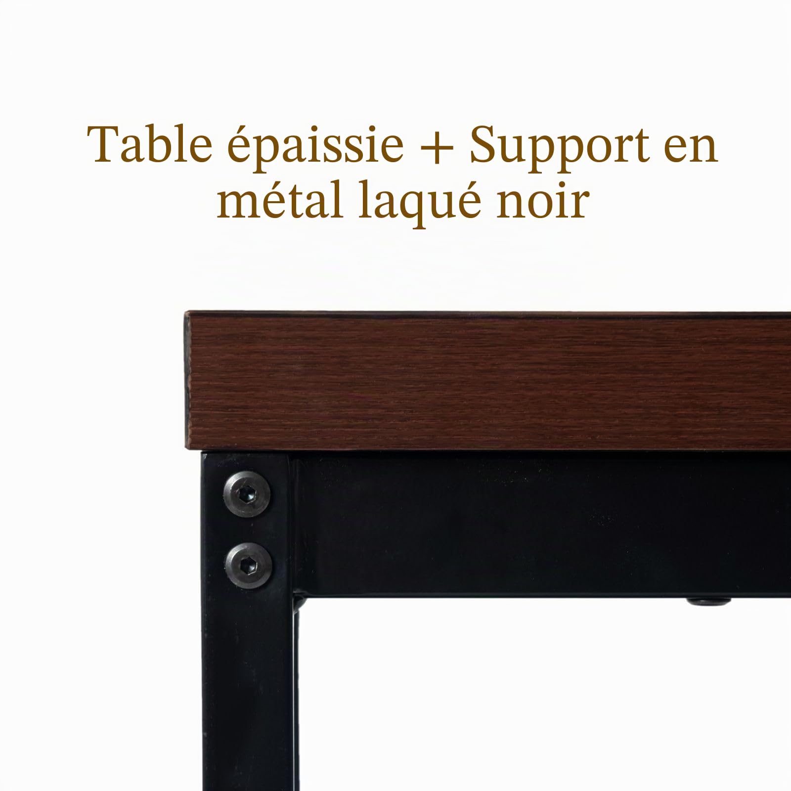 FurnitureR Table de conférence Moderne 120 x 70 cm | Plateau MDF élégant et Structure en métal | Table de réunion pour 4 Personnes