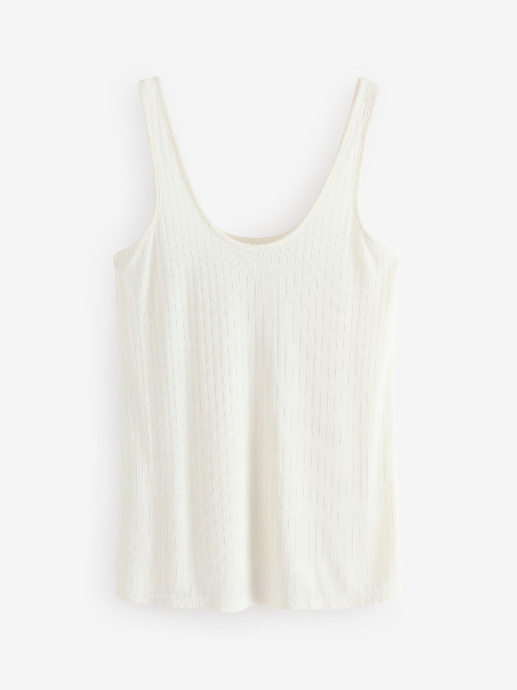 NEXT Mujeres Pack de 3 camisetas acanaladas de tirantes holgadas con cuello redondo