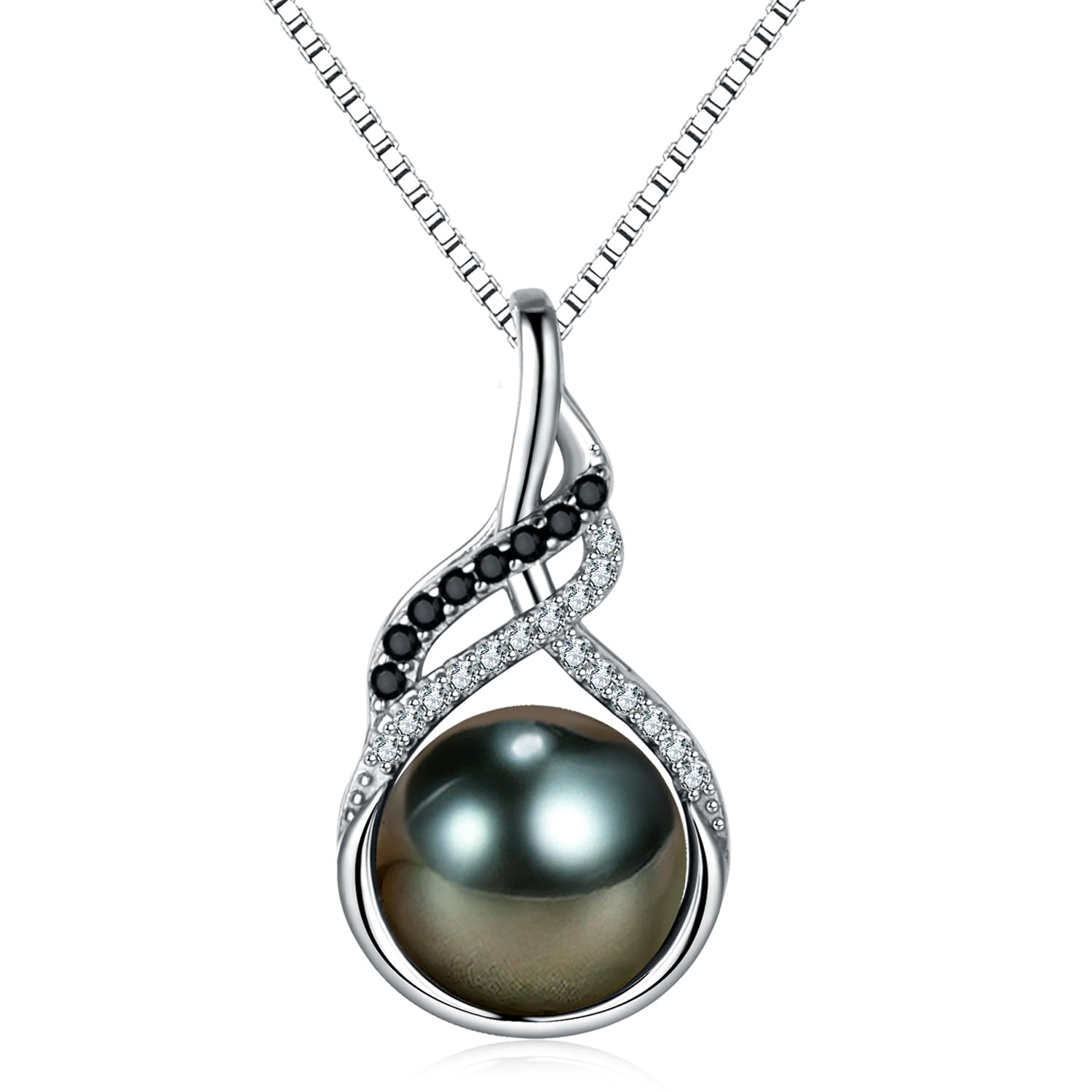 Collier de perles noires de Tahiti - Cadeau de Saint-Valentin pour femme, mariage, anniversaire, anniversaire de mariage, fête des mères, cadeau de Noël