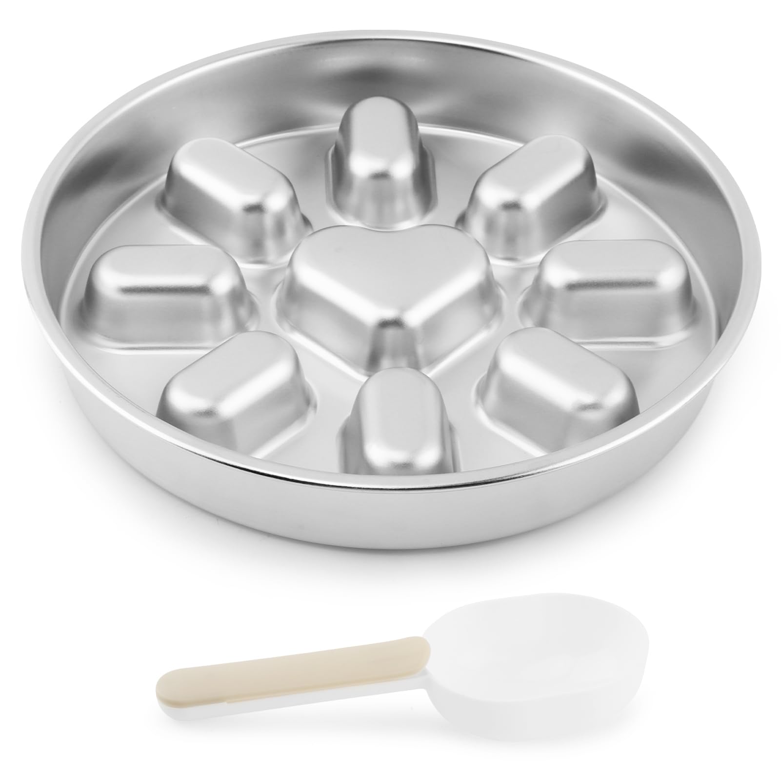 Slow Feeder Dog Bowls with Measuring Spoon, Stainless Steel Slow Feeder for Small & Medium Dogs, Non-Slip Silicone Base Pet Bowl for Fast Eaters, Anti-Gulping Dog Bowl(COLOR:silver)