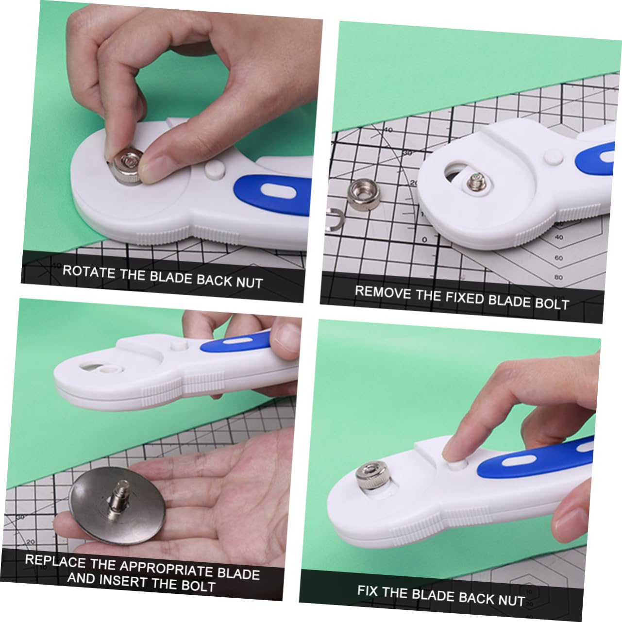 21piezas Cuchillas De Corte Rotativo Estuche Incluye Rectas Con Guiones y Onduladas Para Tela Cuero y Papel Para Manualidades y Costura