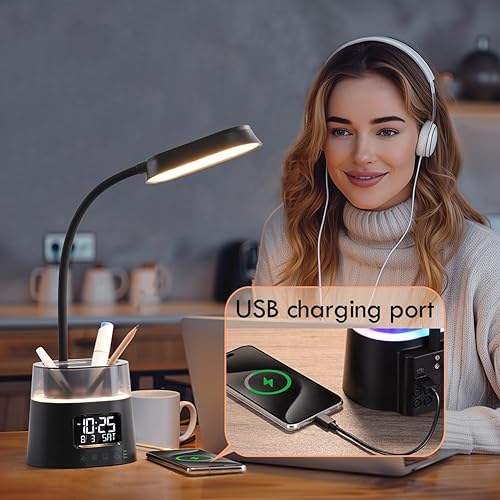 Miniatura 9 de WILIT Lámpara LED de escritorio para niños, lámpara de estudio regulable para accesorios de escritorio de oficina en casa, con soporte para