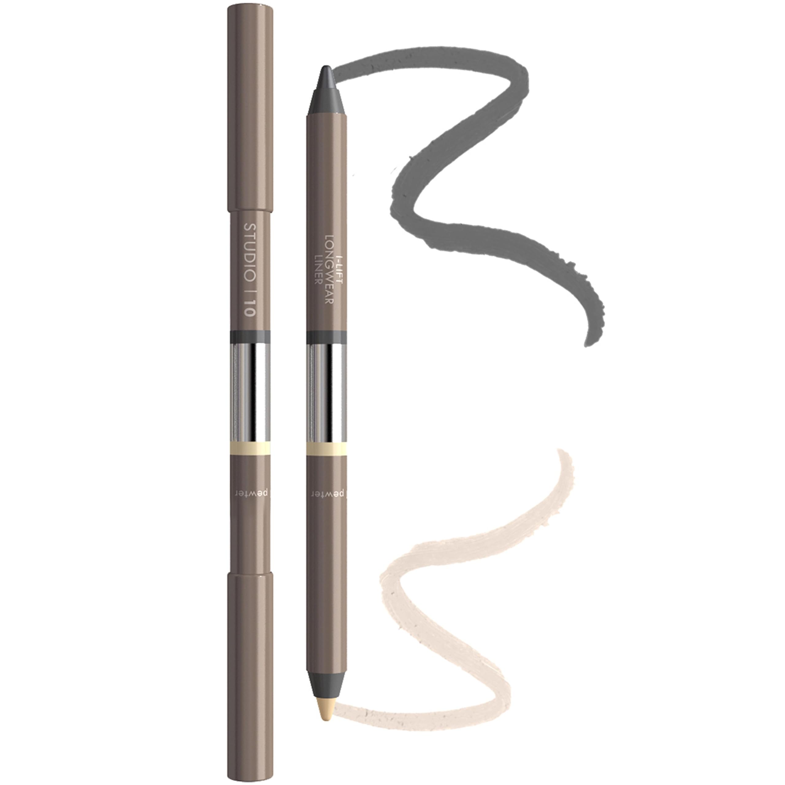 Longwear Smudge Proof Kajal Eyeliner Pencil (Pewter - Cool Grey Silver) 3-in-1 Eye Liner Brightener and Eyeshadow Soft Creamy Eye Pencil Used by Professional Makeup Artists