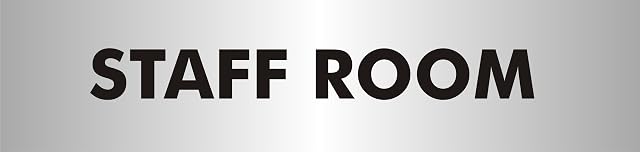 Seco Staff Room Sign, 190mm x 45mm - 2mm Brushed Aluminium Effect Acrylic, beige|grey|silver|black