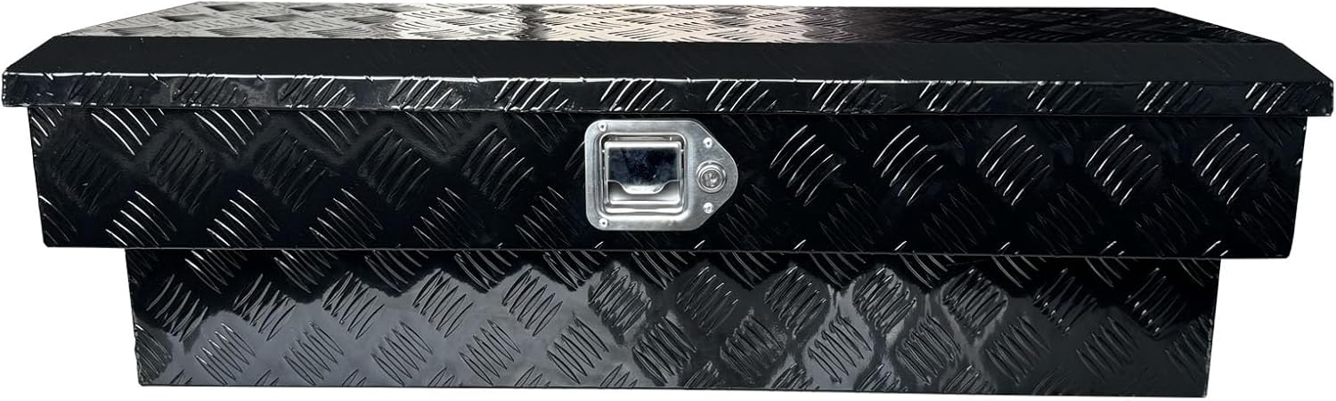 36'' Aluminum Side-Mount Truck Tool Box with Paddle Latches, Weatherproof Seal, and Durable Black Finish – Perfect for Secure Storage (Black, 36-Inch)