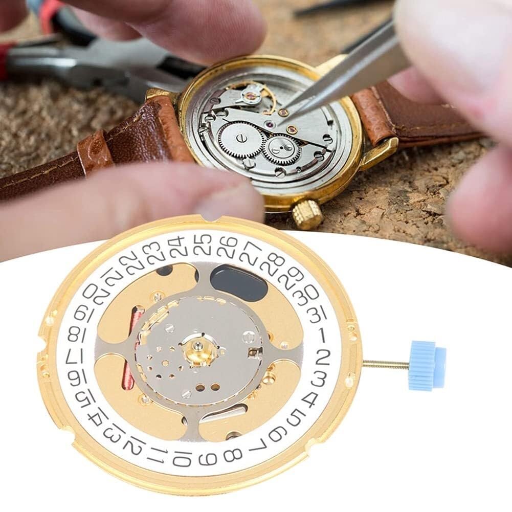 Mechanisches Quarz-Uhrwerk mit hoher Präzision, mit Kalenderscheibe – Design mit drei Zeichen