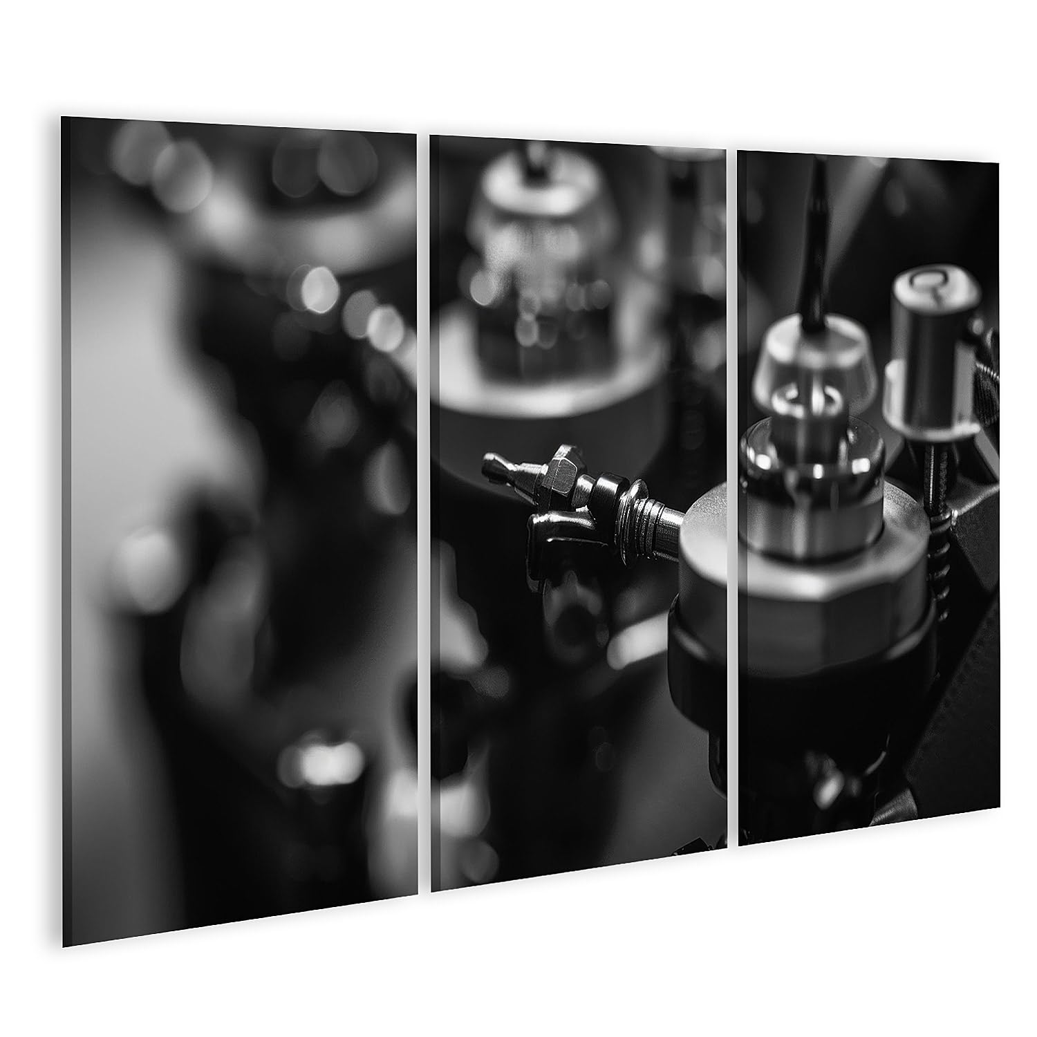 islandburner Prime Quadro su tela Chiuda sulla vista di parti di strumenti musicali in bianco e nero per sala musicale, amanti della musica, negozio di musica, immagini da parete