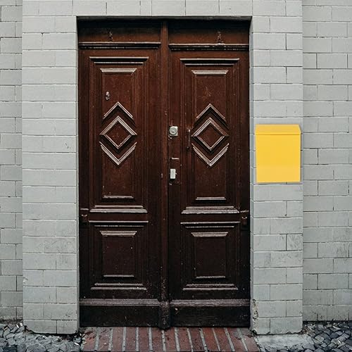 Miniatura 2 de Caja de sugerencias de hierro amarillo para buzón bloqueable montado en la pared para almacenamiento seguro de correo y quejas