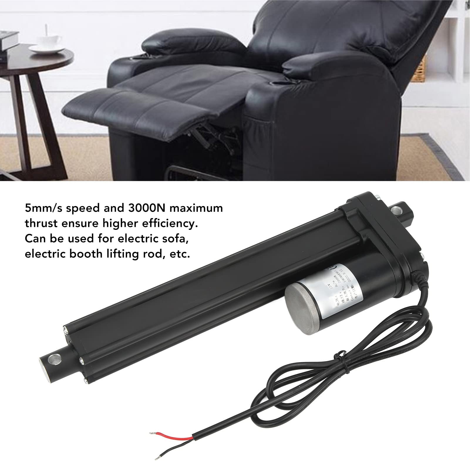 Siłownik Ruchu, Siłownik Ruchu, Elektryczny Siłownik Liniowy Cylinder Ruchu IP54 3000N 12 V DC Akcesoria do Automatyzacji Robotów, Elektryczny Siłownik Liniowy (200 mm)