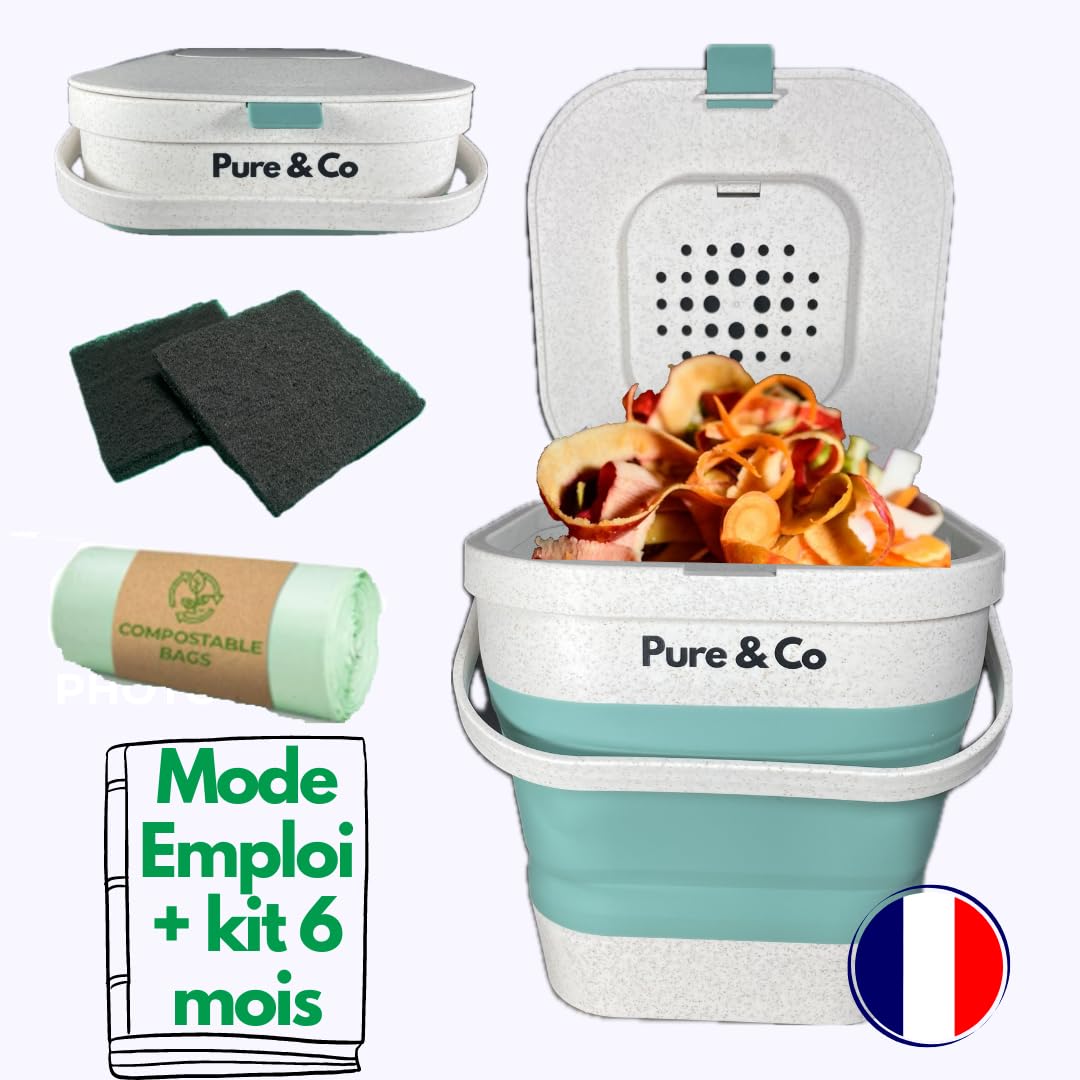 simplehuman CW1645 contenitore per compost, pattumiera cestino piccolo per compostaggio da cucina, bidone per rifiuti organici, acciaio inox