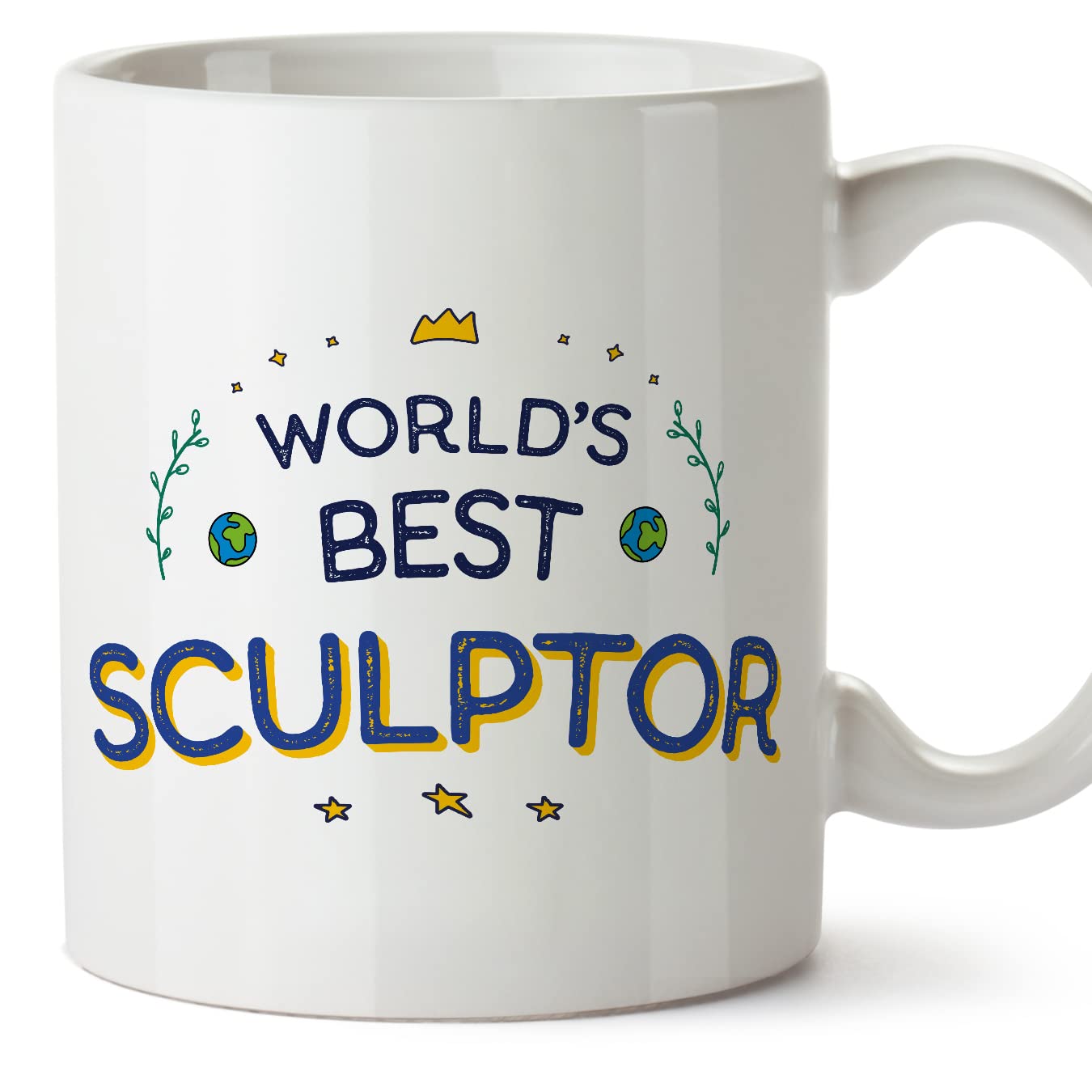 MUGFFINS Sculptor Man Mug - in English - World's Best - Funny Gift for Colleagues - Ceramic 11oz Mug — image 1