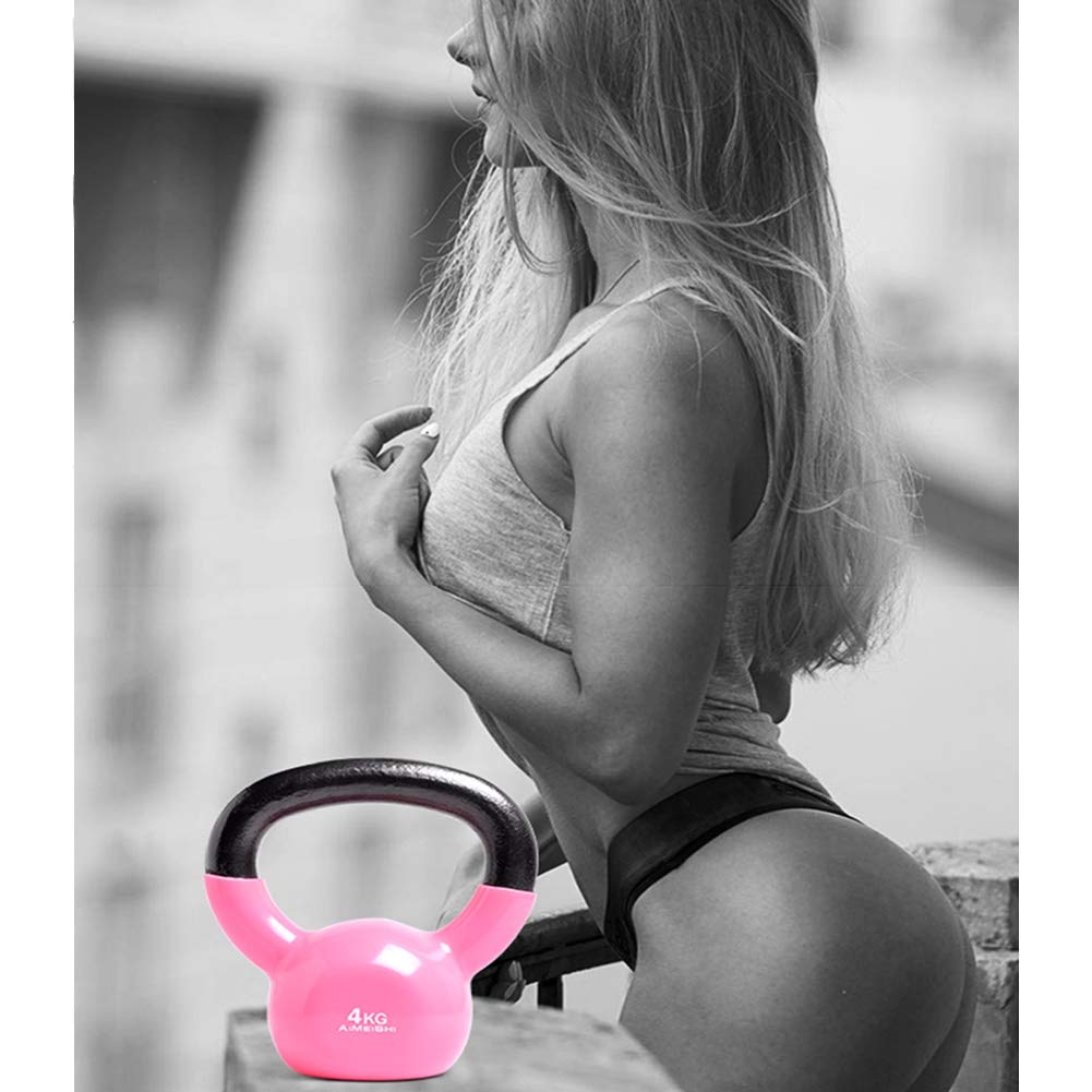 Kettlebell AGYH GHISA Pesi, Manico Antiscivolo E La Base, con Protezione in Gomma, for Il Fitness E Cross Training, 8kg