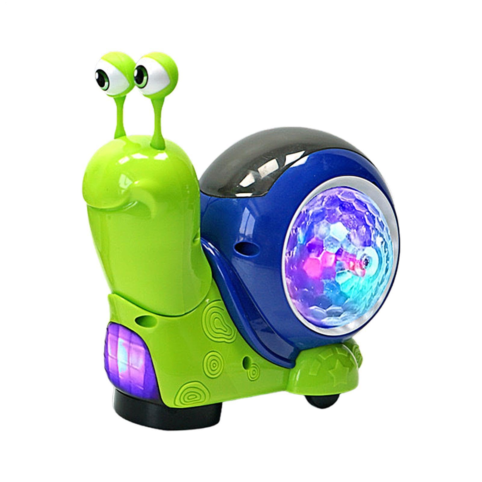 Lighted Music Snail Toy - Interactive Electric Walking Snail with Obstacle Avoidance, Sensory Light Up Snails for Kids, Fun Educational Musical Toy for Home Play, Gift for Children