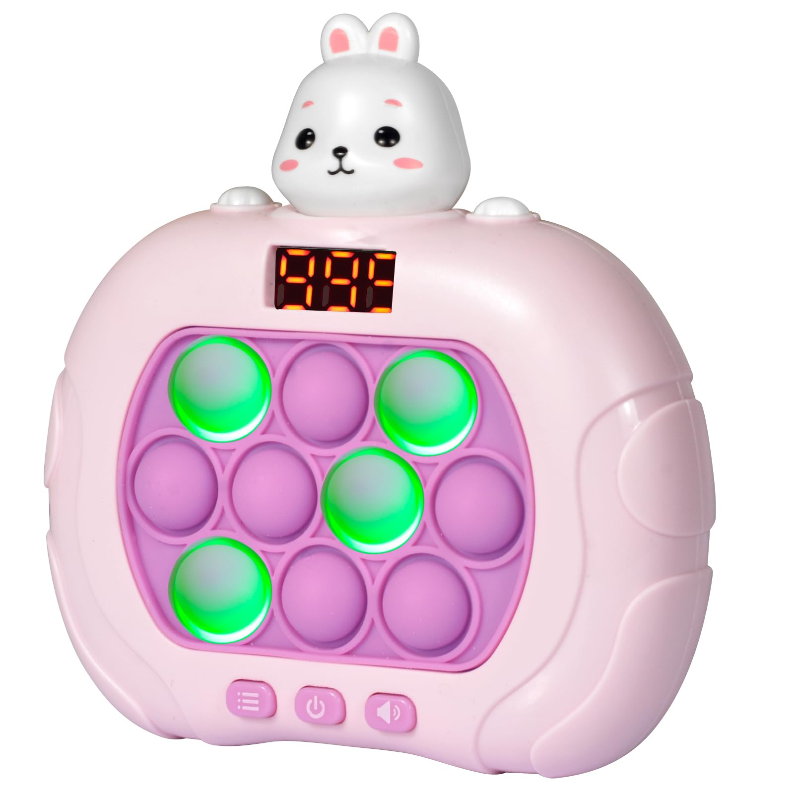 Fast Push Game Fidget Toys for Kids, Handheld Puzzle Game Sensory Toys, Quick Push Light Up Pop Game Gifts for 3-12 Year Old Boys Girls, Easter Basket Stuffers (Rabbit)